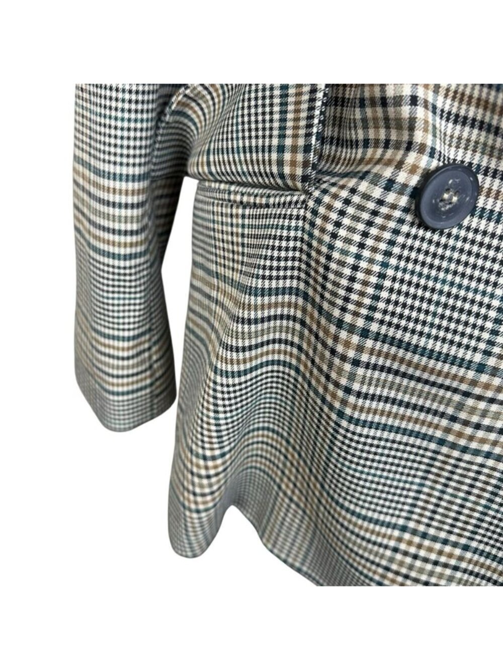 Free People Small Ashby Houndstooth Blazer Jacket Plaid Double Breast Oversized - Picture 6 of 14